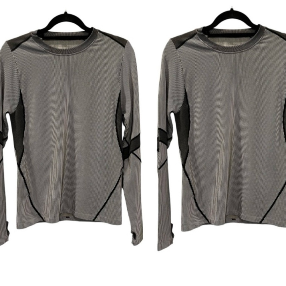 Blanc Noir Set Of 2 Gray Black Long Sleeve Athletic Shirts Size Medium
